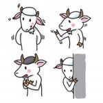 Set Of Goat Cartoon Characters, Group 3 -  Illustration Stock Photo
