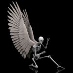 Skeleton With Wings Stock Photo
