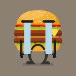 Burger Character Crying Stock Photo