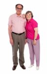 loving senior couple standing Stock Photo