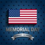 American Flag With Ribbon For Memorial Day Stock Photo