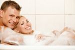 Couple In The Bath Stock Photo