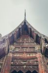 Ancient Buddha Temple (wat Ton Kwen) Chiangmai Thailand Stock Photo