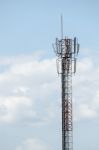 Communications Tower And Solar Panels Stock Photo