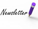 Newsletter With Pencil Represents Written News And Information Stock Photo
