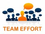 Team Effort Shows Togetherness Agreement And Together Stock Photo