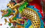 Dargon Statue On Shrine Roof ,dragon Statue On China Temple Roof As Asian Art Stock Photo