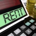 Rent Calculator Means Paying Tenancy Or Lease Costs Stock Photo