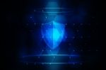 2d Illustration Security Concept - Shield  Stock Photo