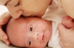 Mother And Her Newborn Baby Stock Photo