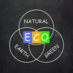 Eco On Blackboard Shows Environmental Care Or Eco-friendly Natur Stock Photo