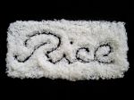 Rice Word On Thai Rice Isolate On Black Background Stock Photo