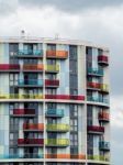 Brightly Coloured New Apartment Block In Stratford London Stock Photo
