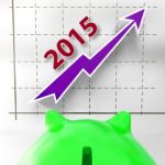 Graph 2015 Shows Financial Forecast Projecting Growth Stock Photo