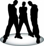 Silhouette Male Rappers Stock Photo