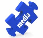 Media Jigsaw Shows News Newspapers Radio Or Tv Stock Photo