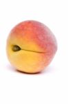 Tasty Peach On White Stock Photo