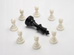 Black King Chess Dies In A Group Of Pawn Chess For Business Conc Stock Photo