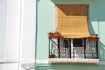 Lisbon's Traditional Window Balcony Stock Photo