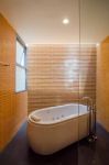 Elegant Bathroom With Bathtub Stock Photo