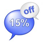 Fifteen Percent Off Represents Clearance Cheap And Reduction Stock Photo