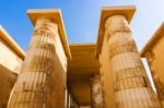 Columns Inside Saqqara Temple In Egypt Stock Photo