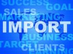 Import Words Represents Buy Abroad And Cargo Stock Photo