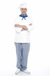 Smiling Chef Crossed Arms Stock Photo