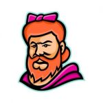 Bearded Lady Mascot Stock Photo