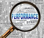 Performance Magnifier Indicates Efficiency Evaluation 3d Renderi Stock Photo