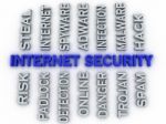 3d Image Internet Security Issues Concept Word Cloud Background Stock Photo
