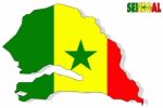 Senegal Map Flag Stock Photo