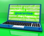 Guarantee Laptop Means Secure Guaranteed Or Assured Stock Photo