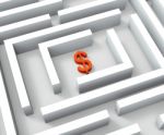 Dollar Currency In Maze Shows Dollars Credit Stock Photo
