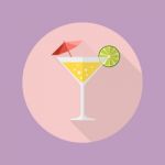 Cocktail Drink Flat Icon Stock Photo