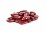 Red Beans Isolated On The White Background Stock Photo