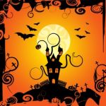 Haunted House Shows Trick Or Treat And Bats Stock Photo