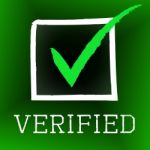 Tick Verified Indicates Authenticity Guaranteed And Approved Stock Photo