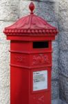 Red Royal Mail Post Box Stock Photo