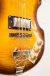 Beautiful Sunburst Electric Guitar In The Shop Stock Photo