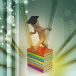 Student With Hat Jumping Of Joy Holding Diploma Stock Photo