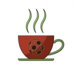 Soccer Coffee Cup Sport Thin Line Flat Design Icon  Illust Stock Photo