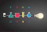 Creative Light Bulb Idea With Chemistry And Science Icon Stock Photo
