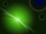 Green Star Behind Planet Means Astrology And Astronomy Stock Photo