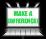 Make A Difference Sign Displays Motivation For Causing Change Stock Photo