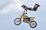 Stunt Motorcyclist At The Hop Farm In Kent Stock Photo