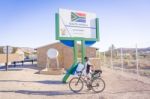 Namibia And South Africa Border In Vioolsdrif Stock Photo