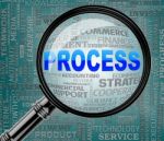 Process Magnifier Indicates Task Proceedure 3d Rendering Stock Photo