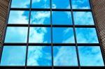 Glass Wall Of Office Building Stock Photo