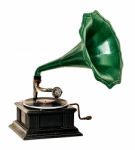 Old Gramophone Record Player Stock Photo
